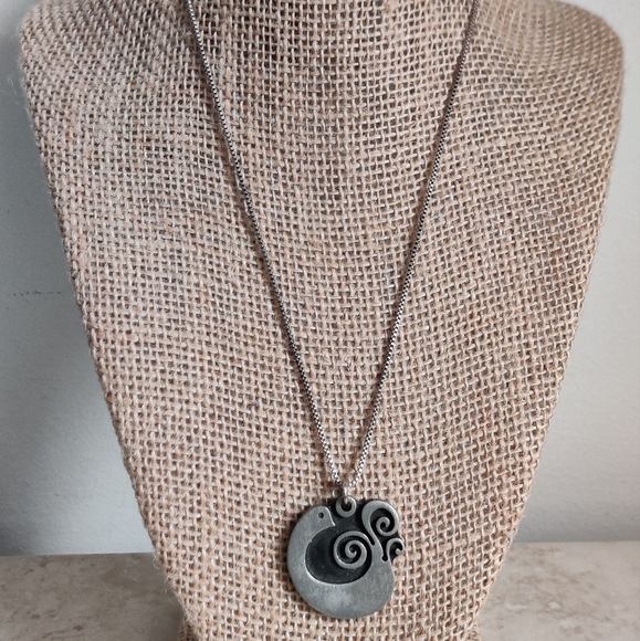 Vintage Sweden Artist R.Tennesmed Bird Necklace Pewter MCM - Picture 9 of 13